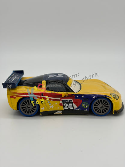 DISNEY STORE OF DISNEY PIXAR CARS 1:43 - CARNIVAL CUP JEFF GORVETTE - CARNIVAL CUP SERIES - PRE-OWNED IN NEAR MINT CONDITION