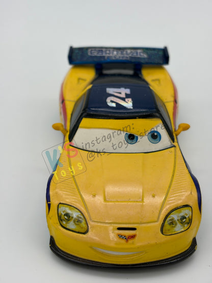 DISNEY STORE OF DISNEY PIXAR CARS 1:43 - CARNIVAL CUP JEFF GORVETTE - CARNIVAL CUP SERIES - PRE-OWNED IN NEAR MINT CONDITION