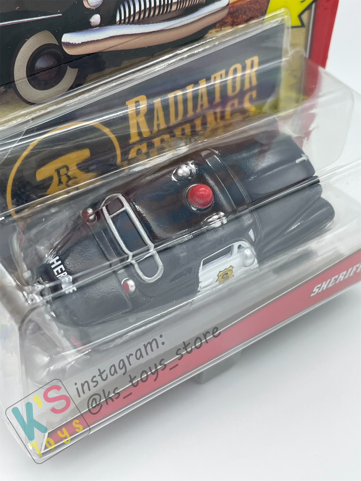 Disney Pixar Cars by MATTEL, SHERIFF, BONUS BUMPER STICKER - WELCOME TO RADIATOR SPRINGS - BNIP