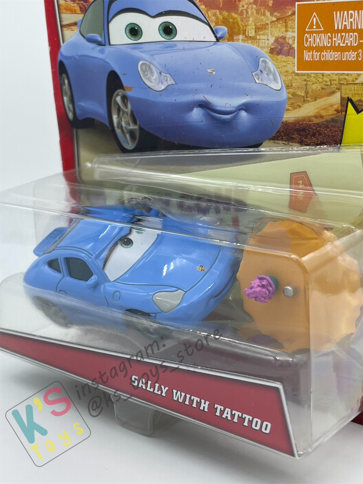 Disney Pixar Cars by MATTEL, SALLY WITH TATTOO - WELCOME TO RADIATOR SPRINGS- BNIP