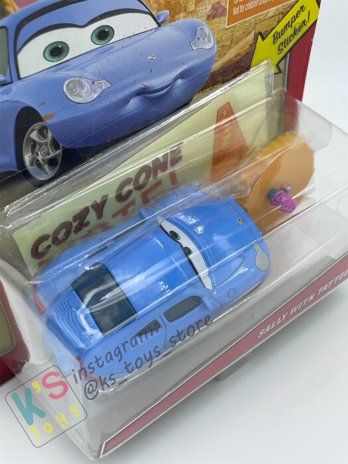 Disney Pixar Cars by MATTEL, SALLY WITH TATTOO - WELCOME TO RADIATOR SPRINGS- BNIP