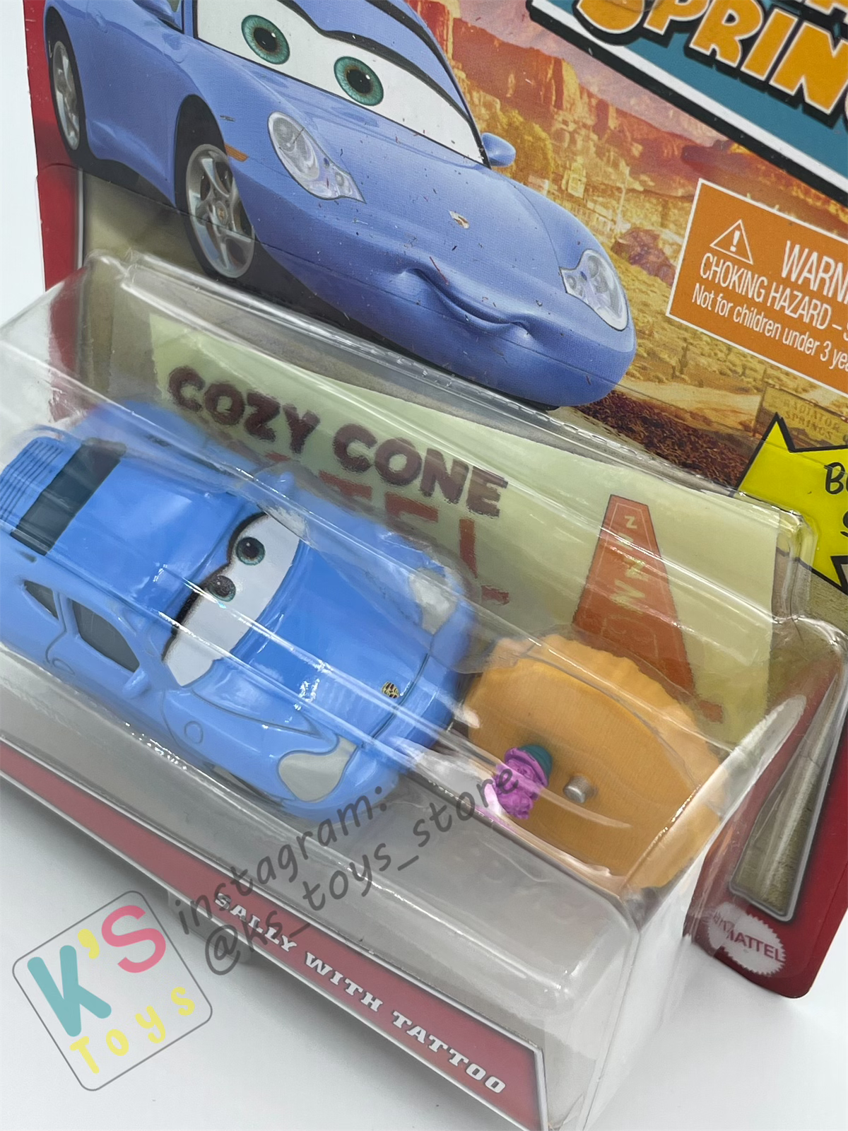 Disney Pixar Cars by MATTEL, SALLY WITH TATTOO - WELCOME TO RADIATOR SPRINGS- BNIP