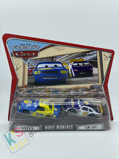 Disney Pixar Cars 1:55 by Mattel 2-Pack Movie Moments, GASPRIN & TOW CAP - BNIP