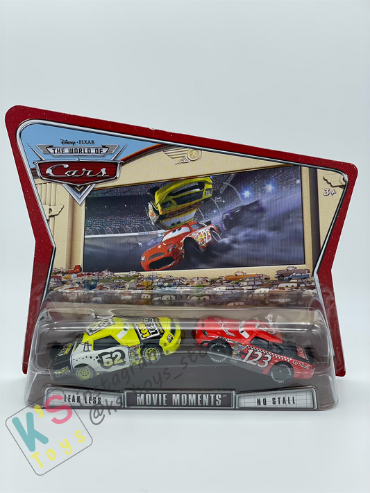 Disney Pixar Cars 1:55 by Mattel 2-Pack Movie Moments, LEAK LESS & NO STALL - BNIP