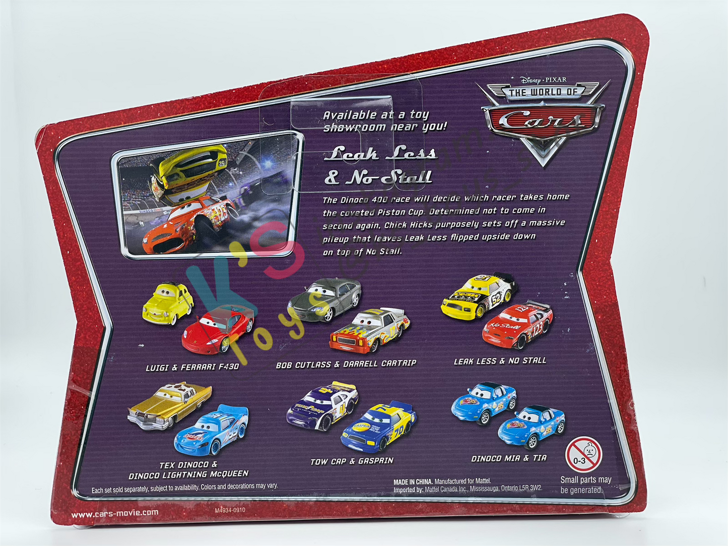 Disney Pixar Cars 1:55 by Mattel 2-Pack Movie Moments, LEAK LESS & NO STALL - BNIP