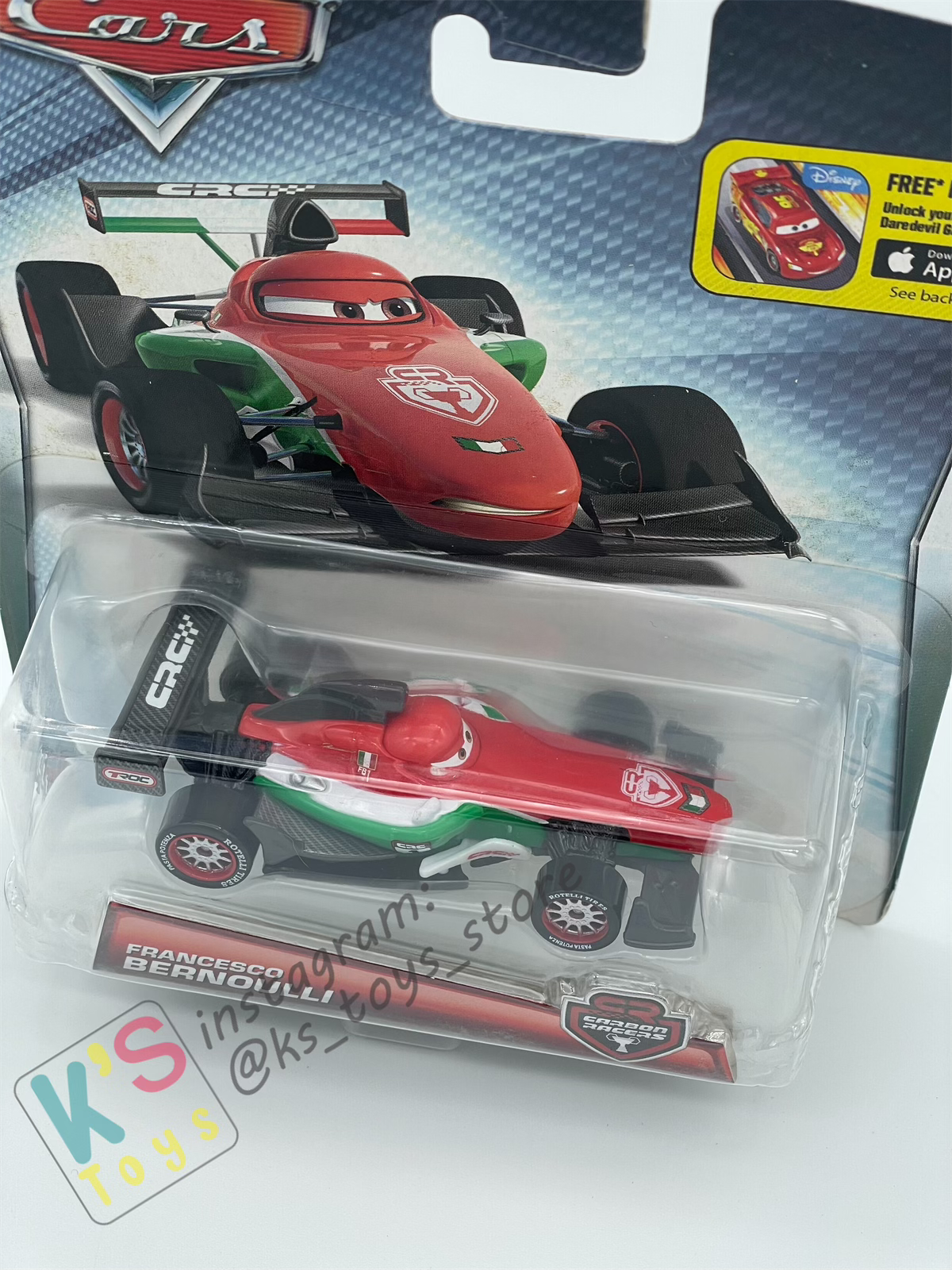 DISNEY PIXAR CARS 1:55 BY MATTEL, FRANCESCO BERNOULLI - CARBON RACERS - BNIP