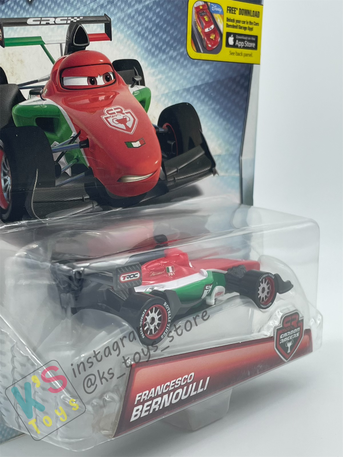 DISNEY PIXAR CARS 1:55 BY MATTEL, FRANCESCO BERNOULLI - CARBON RACERS - BNIP