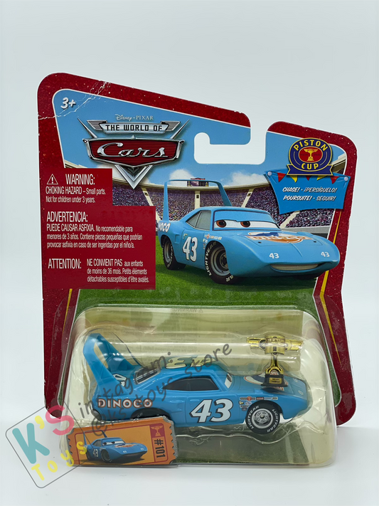 DISNEY PIXAR CARS 1:55 BY MATTEL, THE KING WITH PISTON CUP - PISTON CUP - BNIP
