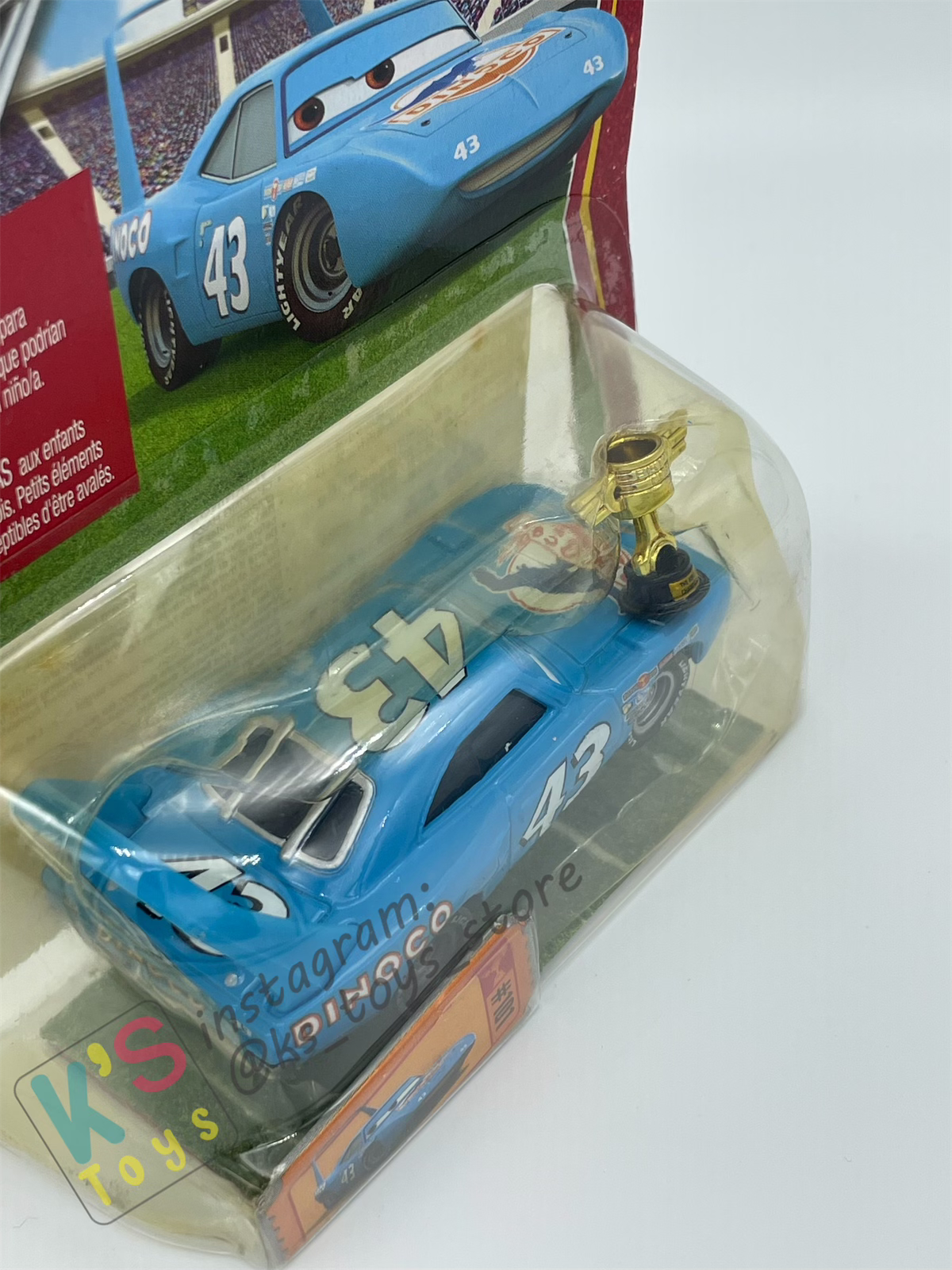 DISNEY PIXAR CARS 1:55 BY MATTEL, THE KING WITH PISTON CUP - PISTON CUP - BNIP