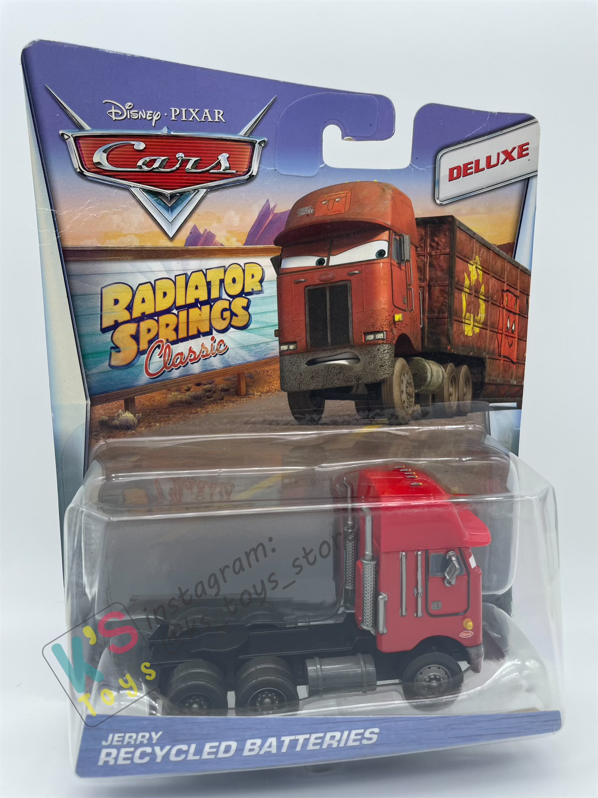 DELUXE DISNEY PIXAR CARS BY MATTEL "JERRY RECYCLED BATTERIES" SEMI TRUCK RADIATOR SPRINGS CLASSIC - BNIP (Copy)