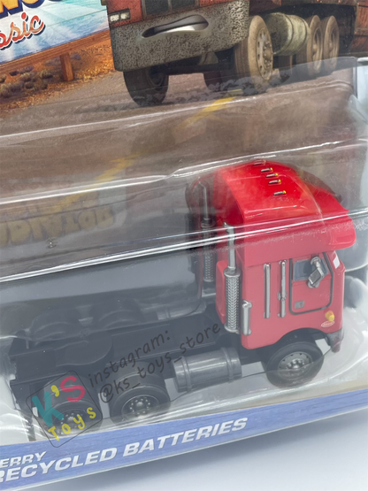 DELUXE DISNEY PIXAR CARS BY MATTEL "JERRY RECYCLED BATTERIES" SEMI TRUCK RADIATOR SPRINGS CLASSIC - BNIP (Copy)