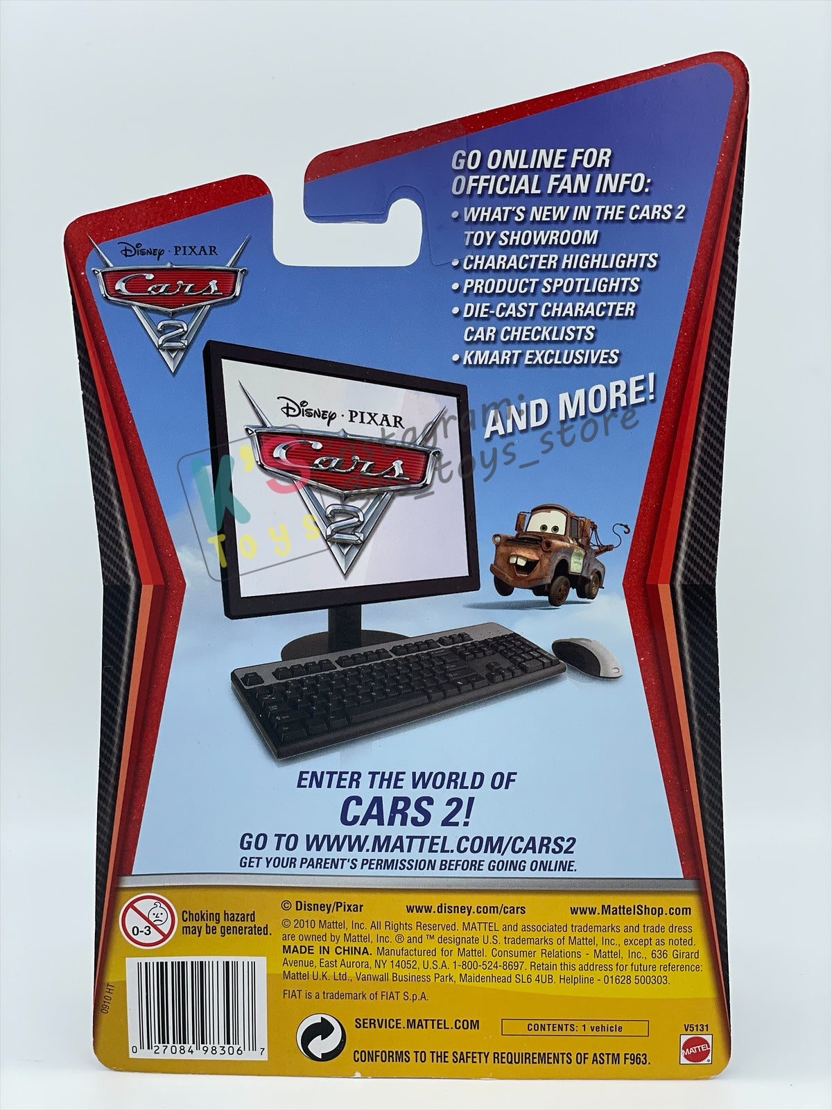 Disney Pixar Cars 1:55 by MATTEL, PIT CREW MATER , EXCLUSIVE VEHICLE KMART EDITION - BNIP