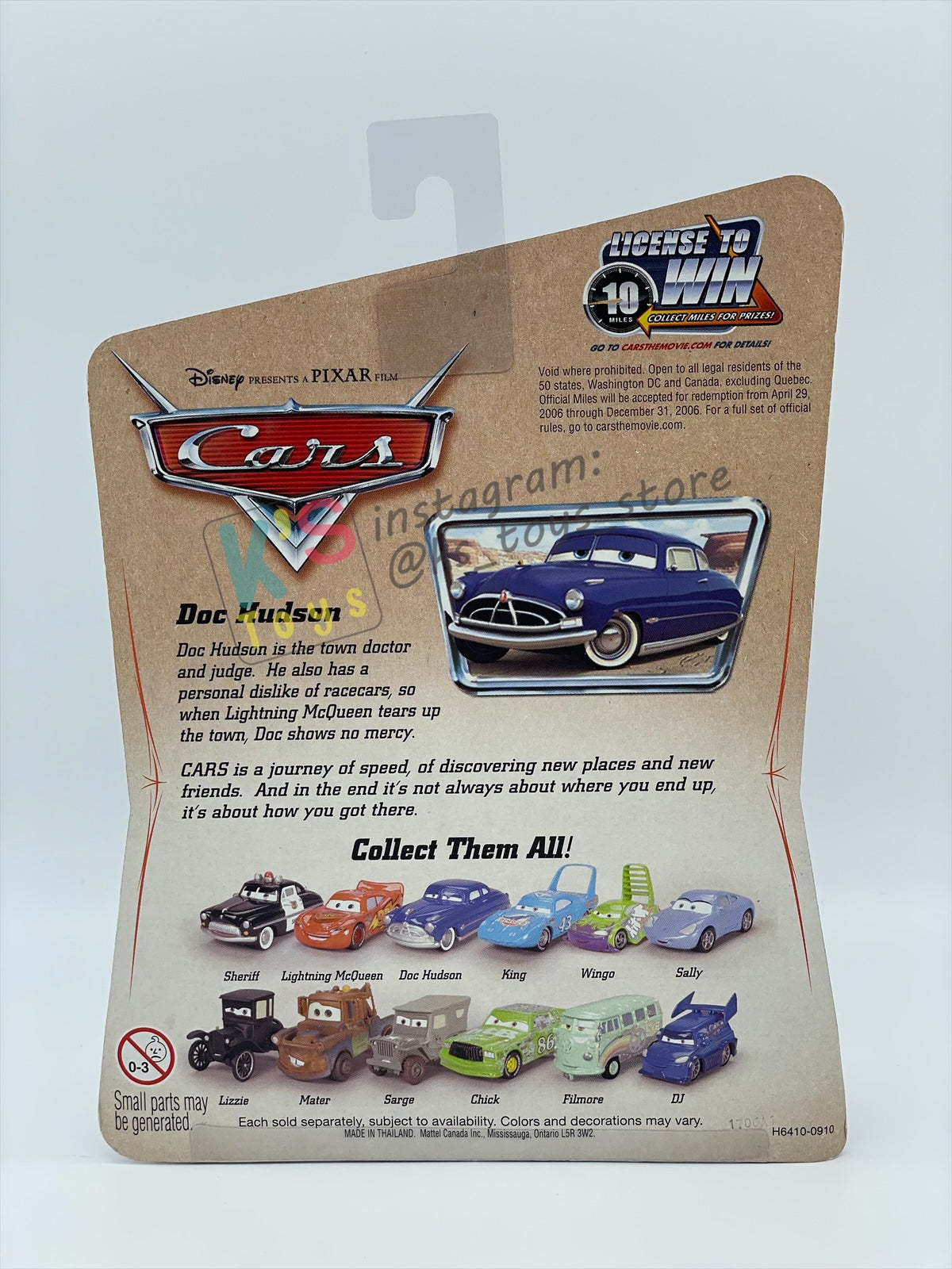 DISNEY PIXAR CARS BY MATTEL 1:55, "DOC HUDSON", FIRST CARS RELEASED SERIES - BNIP