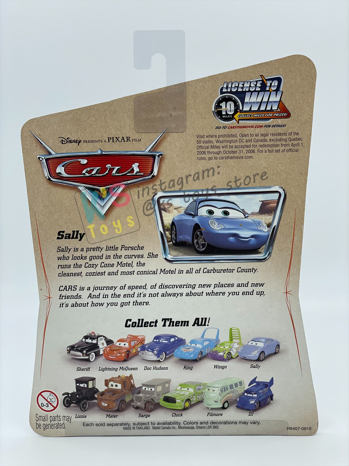 DISNEY PIXAR CARS 1:55 BY MATTEL, SALLY - FIRST RELEASED CARS SERIES - BNIP