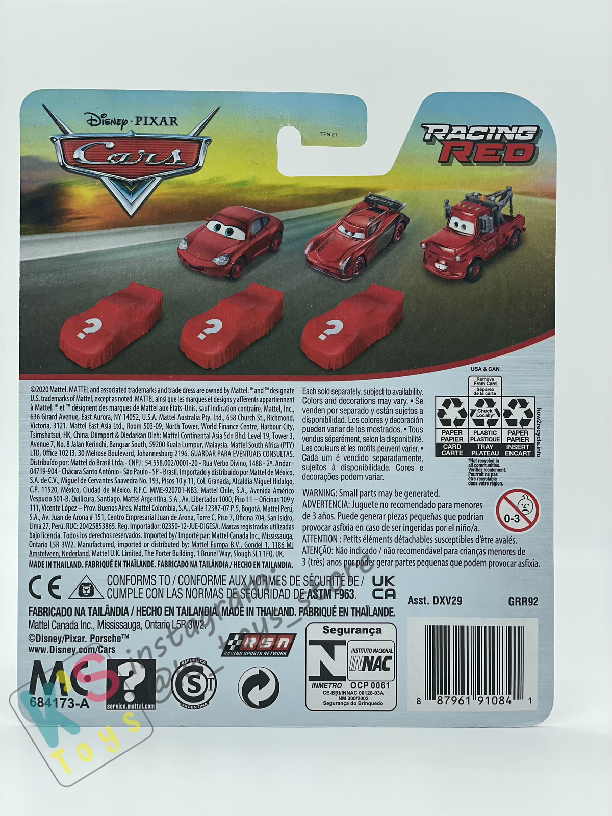 Red Racing Series Complete Set of 6 Disney Pixar Cars - BNIP