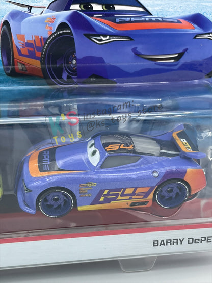Disney Pixar Cars 1:55 2-Pack by MATTEL, ERIC BRAKER AND BARRY DEPEDAL, The Next-Gen Piston Cup Racers Series - BNIP