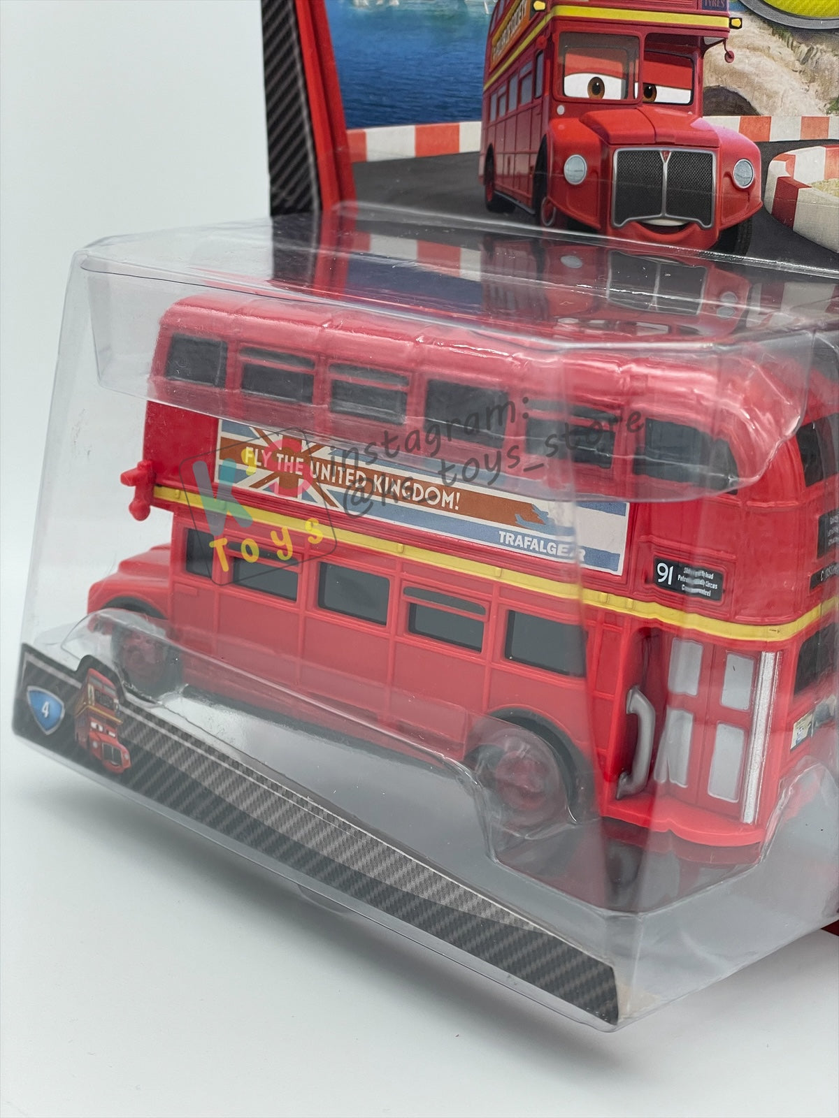 DELUXE DISNEY PIXAR CARS BY MATTEL "DOUBLE DECKER BUS #4" CARS 2 - BNIP