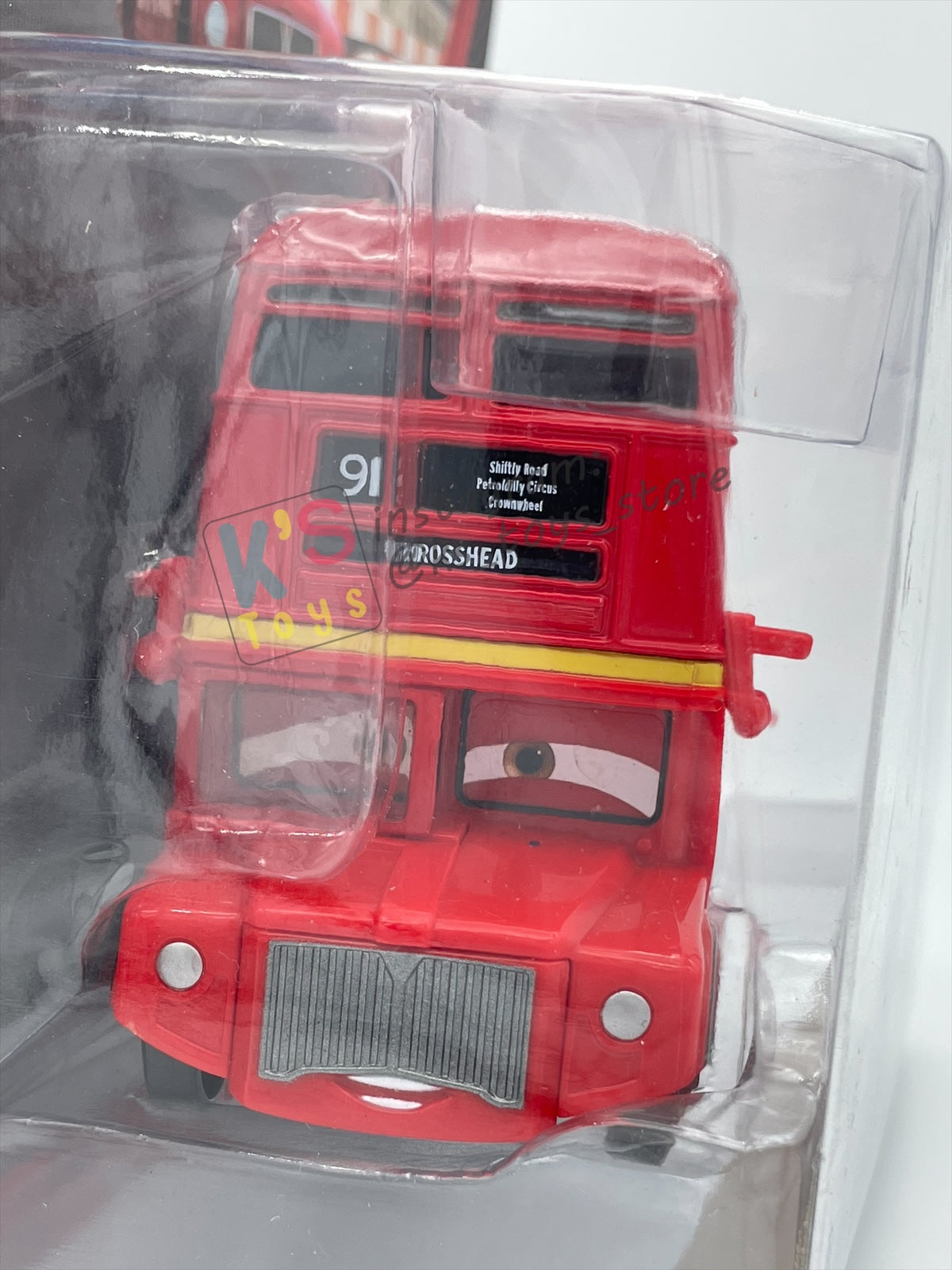 DELUXE DISNEY PIXAR CARS BY MATTEL "DOUBLE DECKER BUS #4" CARS 2 - BNIP