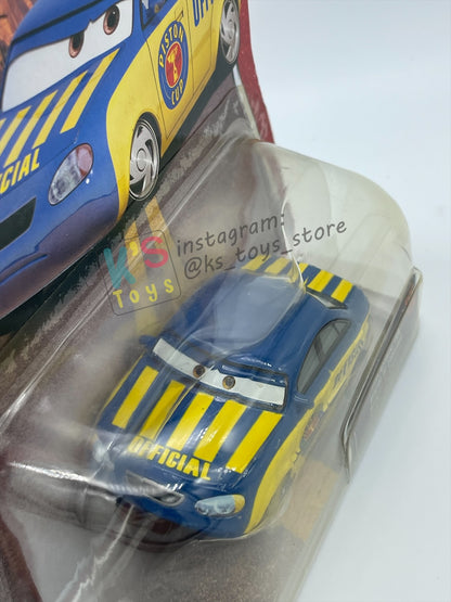 DISNEY PIXAR CARS BY MATTEL, THE WORLD OF CARS SERIES - RACE OFFICIAL TOM #57 - BNIP