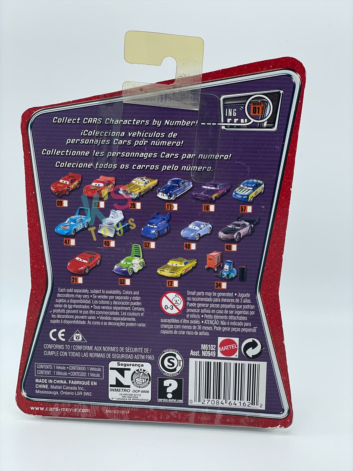 DISNEY PIXAR CARS BY MATTEL, THE WORLD OF CARS SERIES - RACE OFFICIAL TOM #57 - BNIP