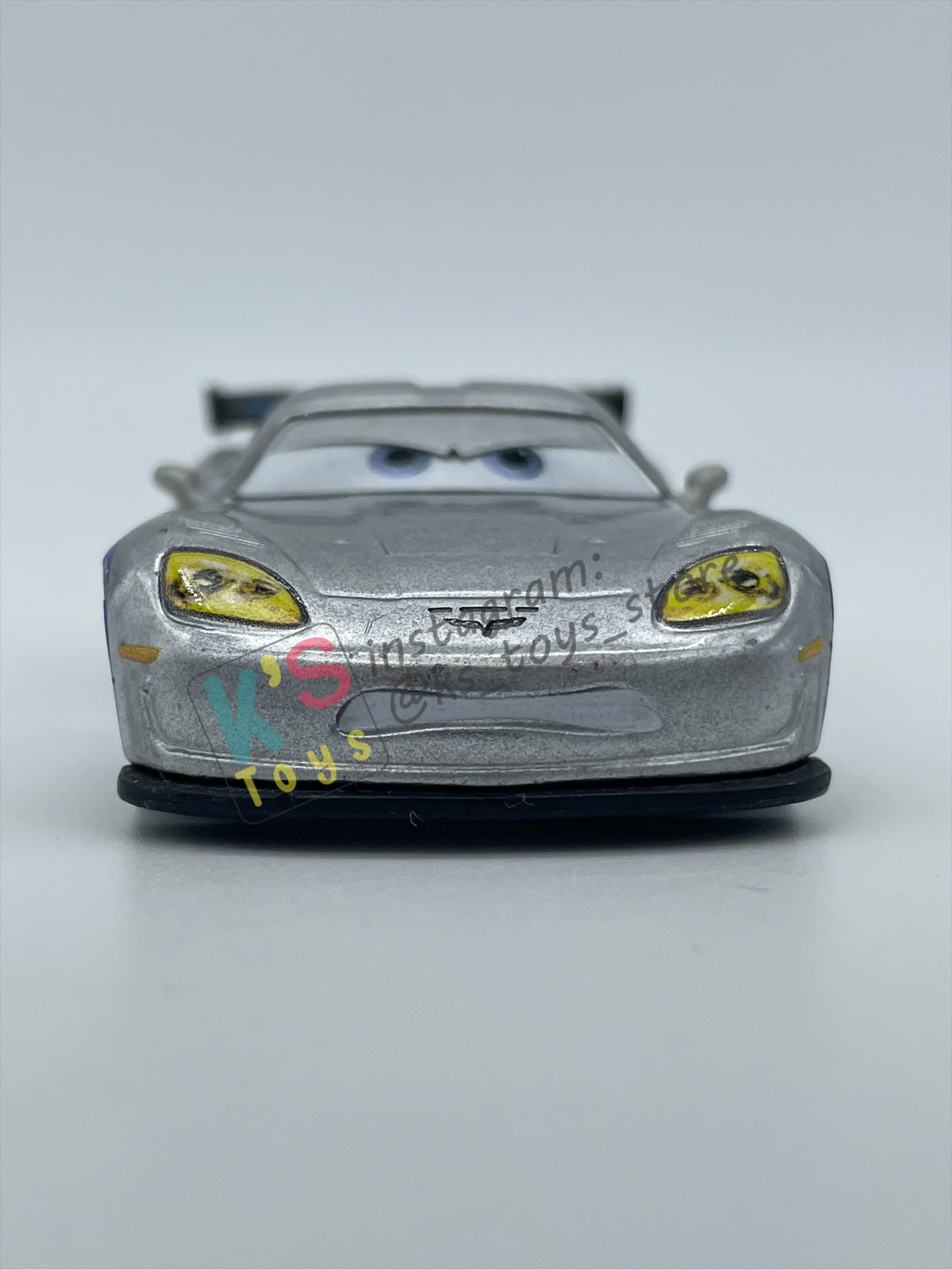 PRE-OWNED / LOOSE DISNEY PIXAR CARS BY MATTEL - "SILVER JEFF GORVETTE WITH METALLIC FINISH VARIANT" - SILVER METALLIC FINISH SERIES - NEAR MINT CONDITION - READ DESCRIPTION!!!!!!!!!!!