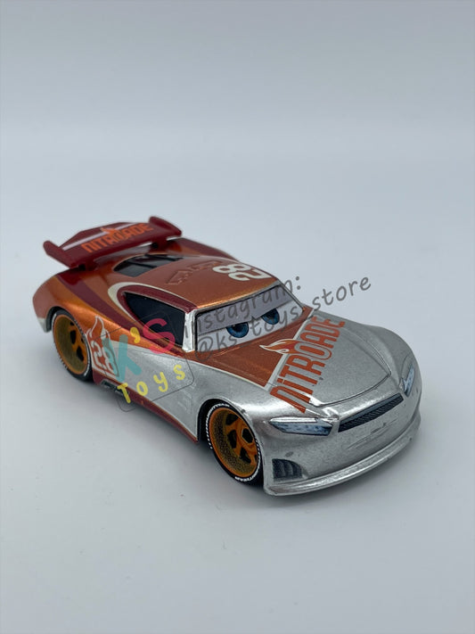 PRE-OWNED / LOOSE DISNEY PIXAR CARS BY MATTEL - "SILVER TIM TREADLESS" - SILVER METALLIC FINISH SERIES - NEAR MINT CONDITION - READ DESCRIPTION!!!!!!!!!!!