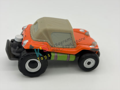 PRE-OWNED / LOOSE DISNEY PIXAR CARS BY MATTEL - "SANDY DUNES" RADIATOR SPRINGS 500 1/2 SERIES - PLAYED CONDITION WITH BROKEN EXHAUST PIPE - READ DESCRIPTION!!!!!!!!!!