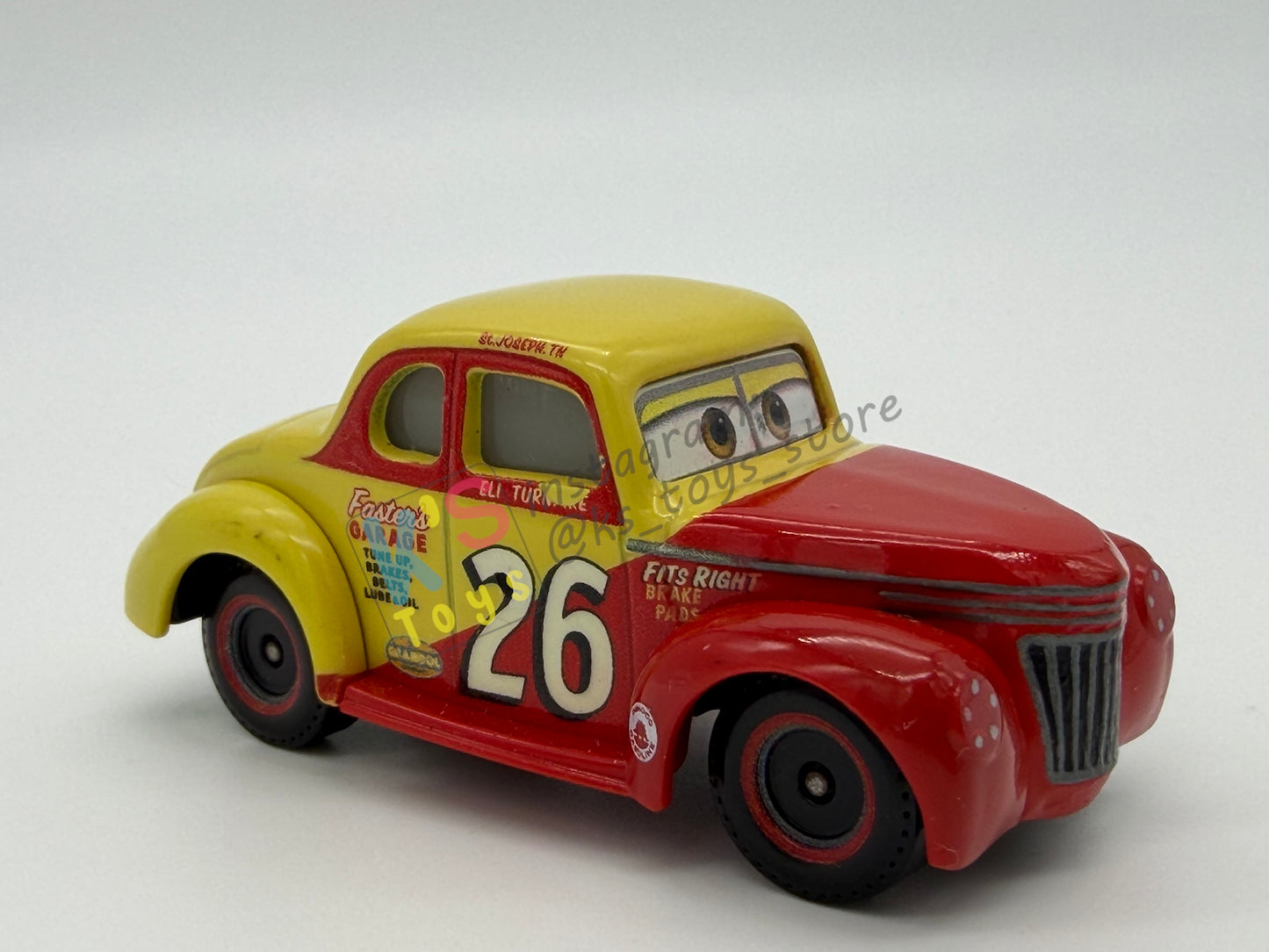 PRE-OWNED / LOOSE DISNEY PIXAR CARS 1:55 BY MATTEL - "ELI TURNPIKE" CARS 3 THOMASVILLE SERIES - GOOD CONDITION