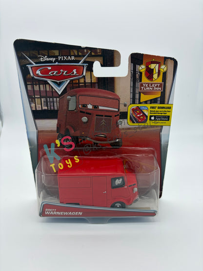 DISNEY PIXAR CARS BY MATTEL - "BRETT WARNEWAGEN" YE LEFT TRUN IN SERIES - BNIP