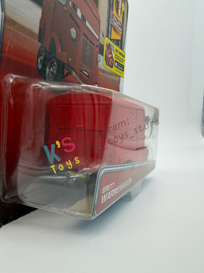 DISNEY PIXAR CARS BY MATTEL - "BRETT WARNEWAGEN" YE LEFT TRUN IN SERIES - BNIP