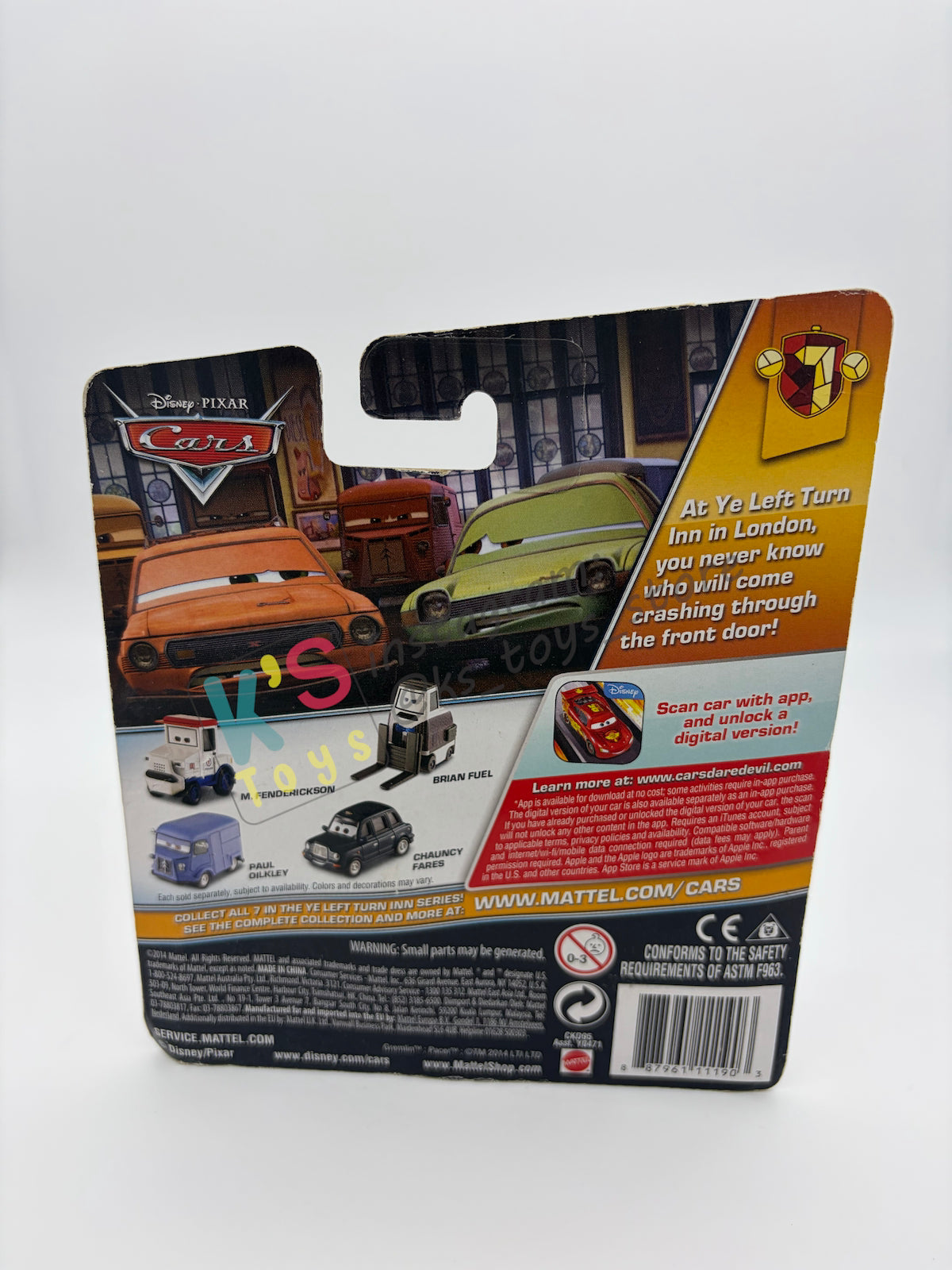 DISNEY PIXAR CARS BY MATTEL - "BRETT WARNEWAGEN" YE LEFT TRUN IN SERIES - BNIP