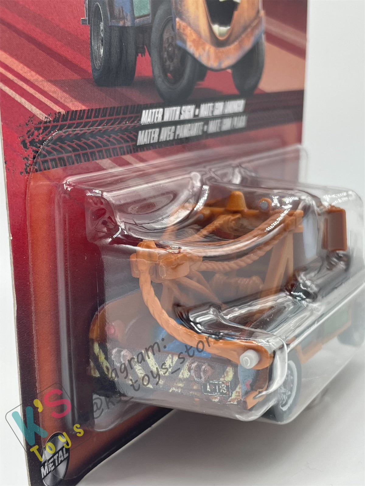 DISNEY PIXAR CARS BY MATTEL, MATER WITH SIGN - 2024 RE-RELEASED - BNIP