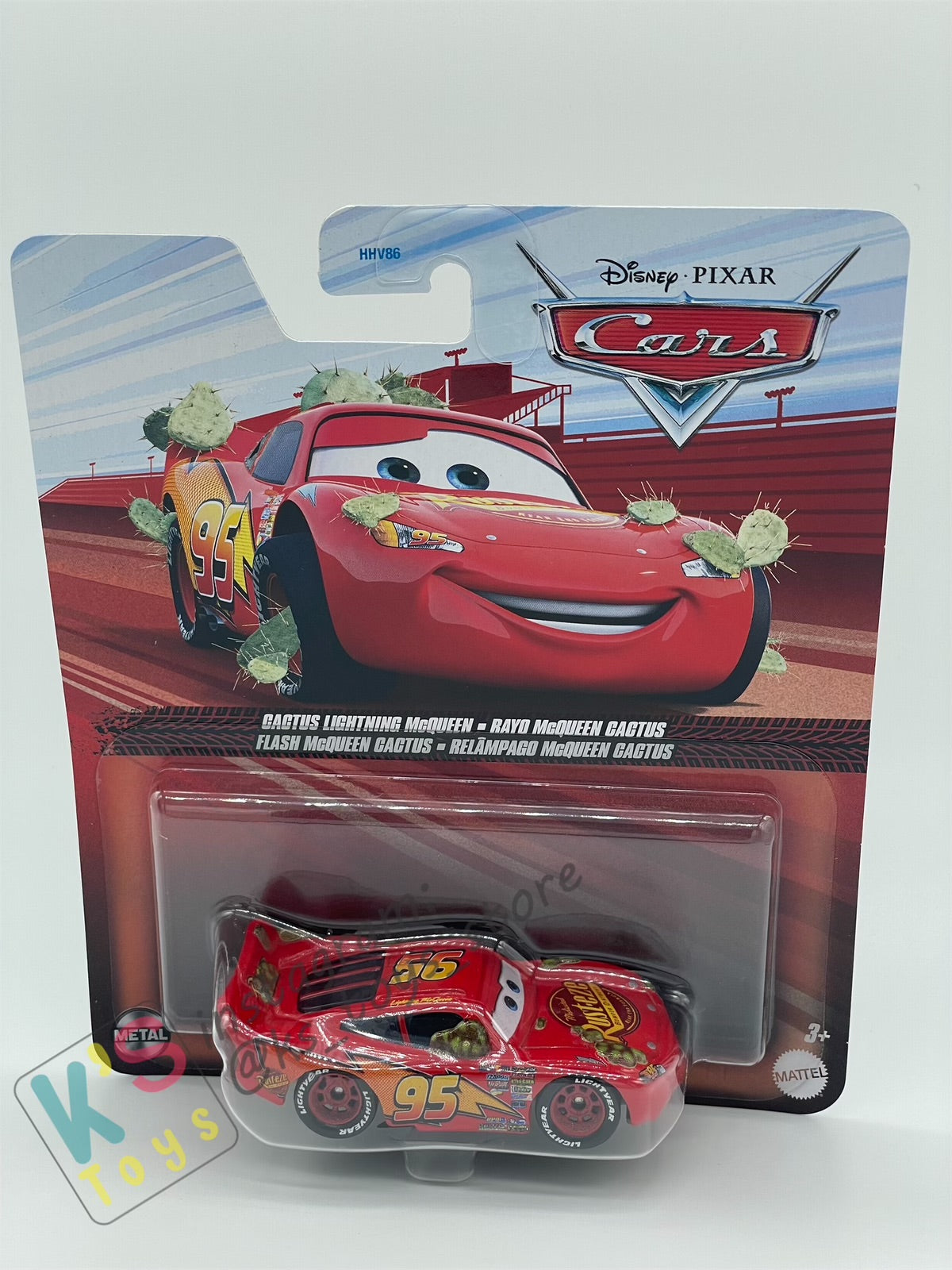 Disney Pixar Cars by MATTEL, CACTUS LIGHTNING MCQUEEN (WITH RUST-EZE STICKER) - 2024 RE-RELEASED - BNIP