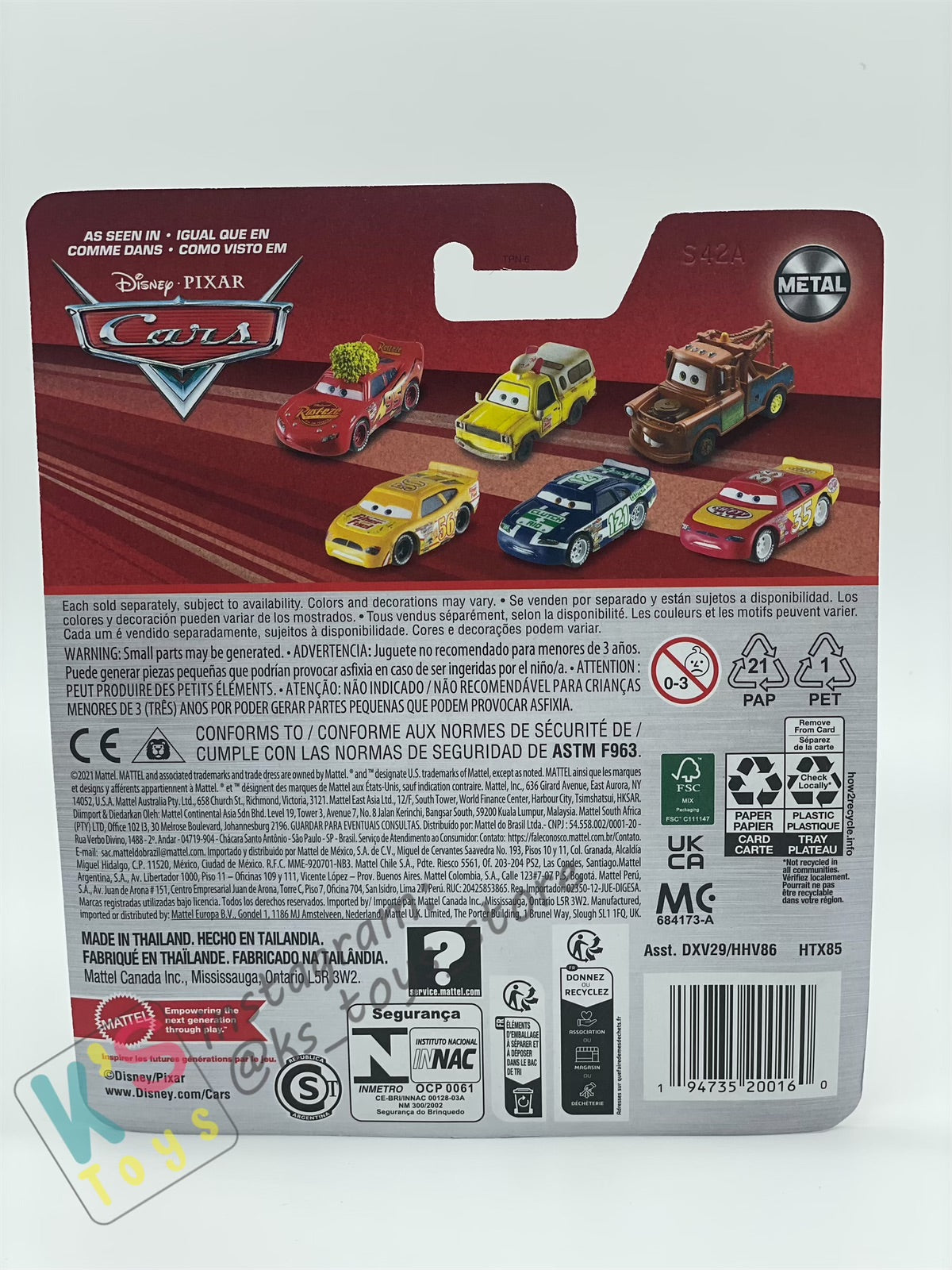 Disney Pixar Cars by MATTEL, CACTUS LIGHTNING MCQUEEN (WITH RUST-EZE STICKER) - 2024 RE-RELEASED - BNIP