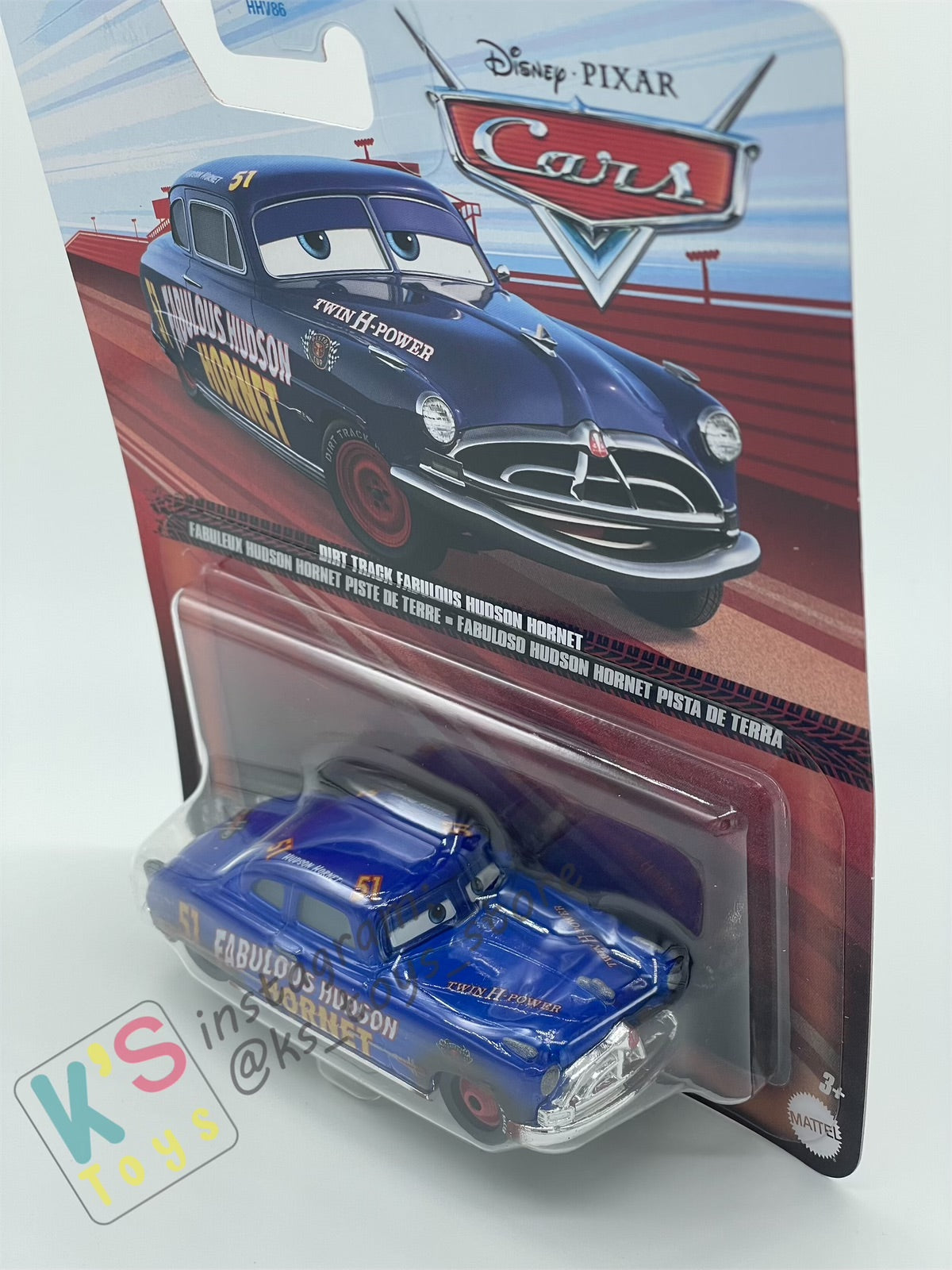 DISNEY PIXAR CARS BY MATTEL, DIRT TRACK FABULOUS HUDSON HORNET - 2024 RE-RELEASED - BNIP