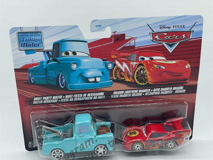 Disney Pixar Cars 1:55 2-Pack DRIFT PARTY MATER & DRAGON LIGHTNING MCQUEEN - 2023 Release - BNIP