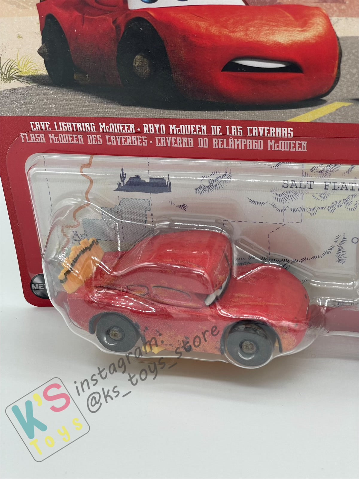 Disney Pixar Cars 1:55 2-Pack CAVE LIGHTNING MCQUEEN & PITSTOPOSAURUS- BNIP