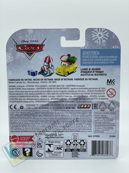 Winter Series LUIGI AND GUIDO Snow Ball Die Cast 1:55 Disney Pixar Cars by Mattel, BNIP