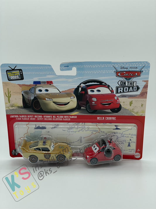 Disney Pixar Cars 1:55 2-Pack DEPUTY LIGHTNING MCQUEEN AND BELLA CADAVRE - BNIP