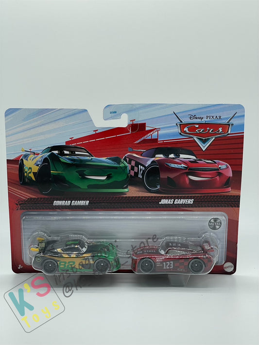 Disney Pixar Cars 1:55 2-Pack CONRAD CAMBER AND JONAS CARVERS - BNIP