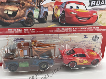 Disney Pixar Cars 1:55 2-Pack ROAD TRIP MATER & ROAD TRIP LIGHTNING MCQUEEN - BNIP