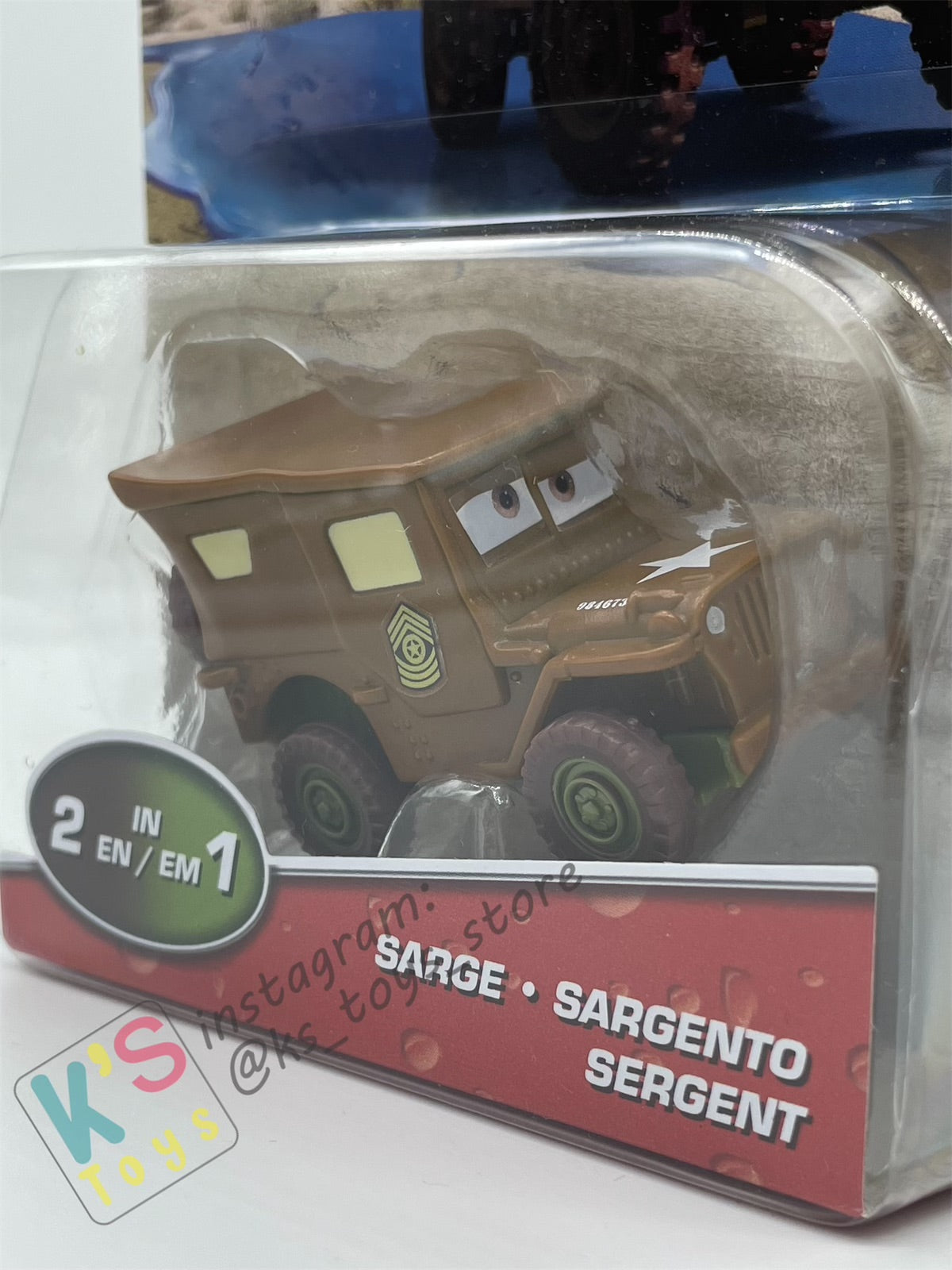 COLOR CHANGERS Disney Pixar Cars by MATTEL, SARGE (BROWN/GREEN) - 2023 RELEASE  - BNIP