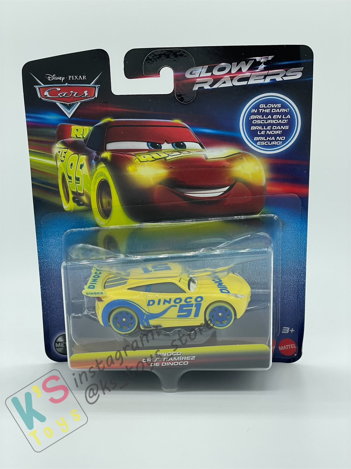 GLOW RACERS Disney Pixar Cars by MATTEL, DINOCO CRUZ RAMIREZ - CASE E 2023 - BNIP