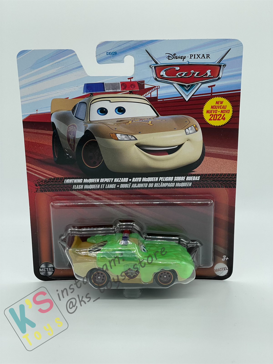 DISNEY PIXAR CARS BY MATTEL, SLIME LIGHTNING MCQUEEN DEPUTY HAZARD - 2024 NEW RELEASED - BNIP