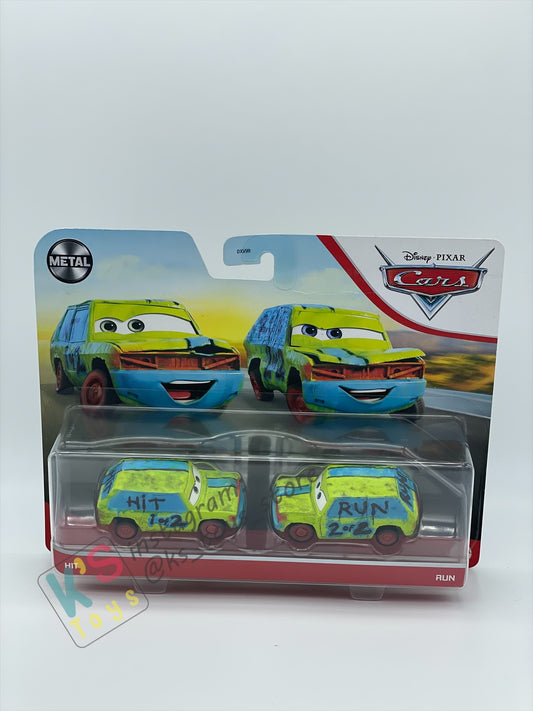 2-PACK Disney Pixar Cars 1:55 by Mattel, "HIT AND RUN" THUNDER HOLLOWS - BNIP