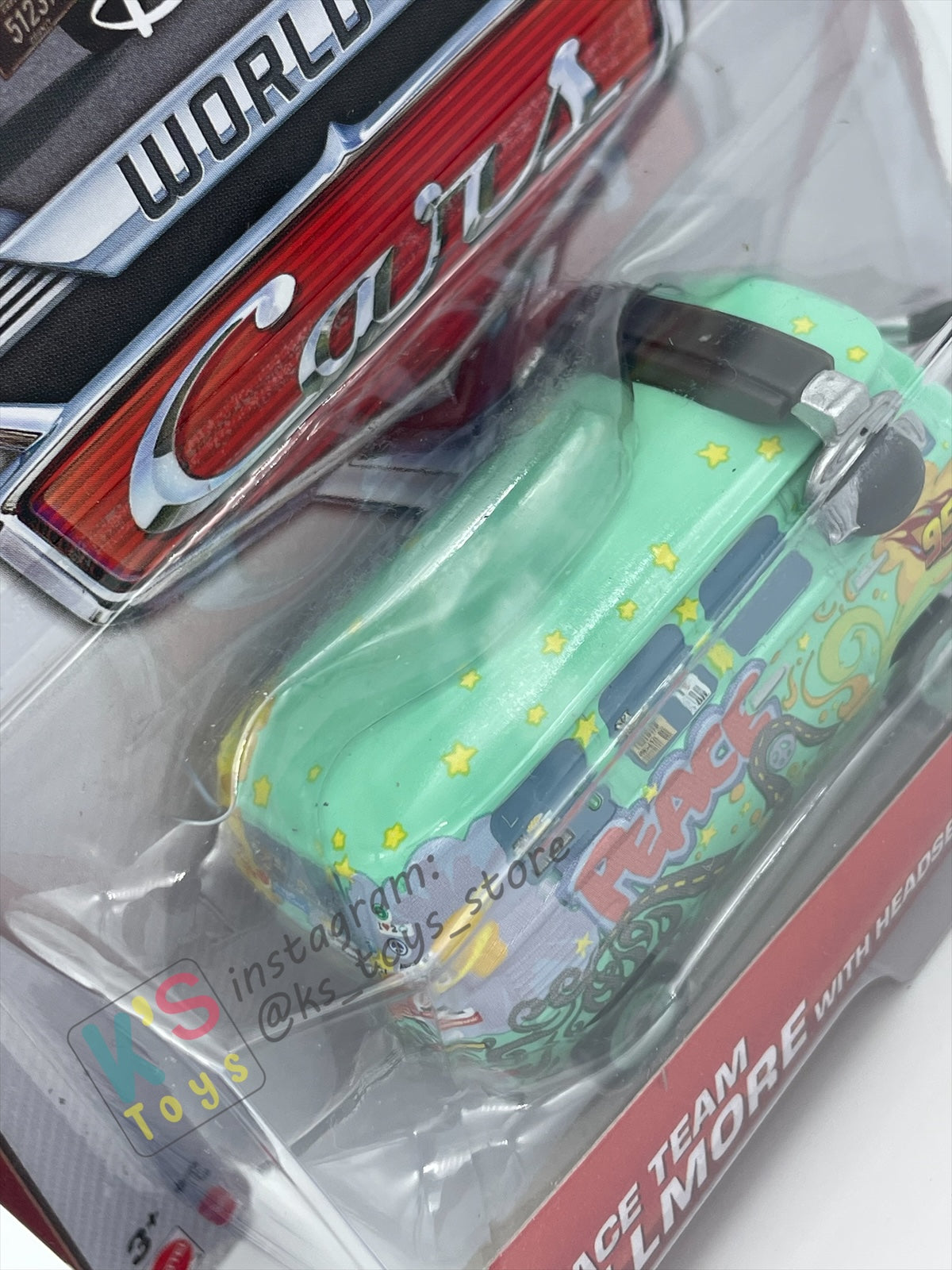 DISNEY PIXAR CARS BY MATTEL, RACE TEAM FILLMORE WITH HEADSET - 95 PIT CREW SERIES - BNIP