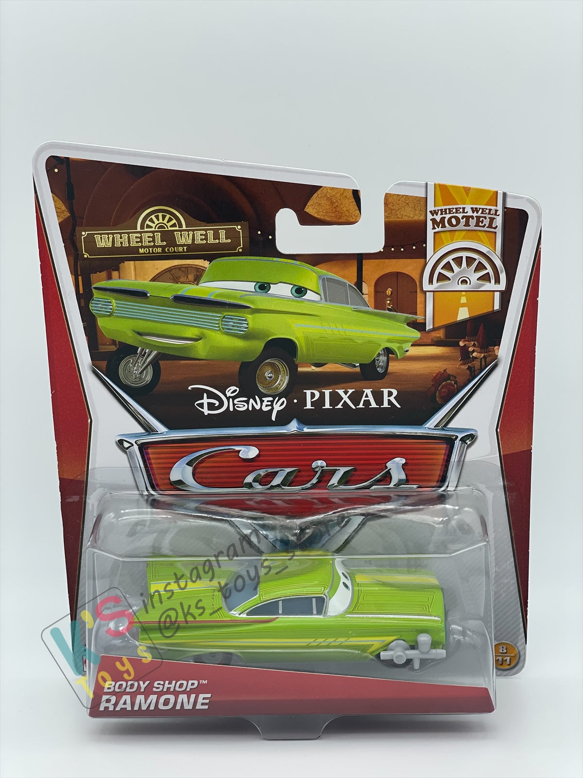 DISNEY PIXAR CARS BY MATTEL, “BODY SHOP RAMONE" WHEEL WELL MOTEL SERIES - BNIP