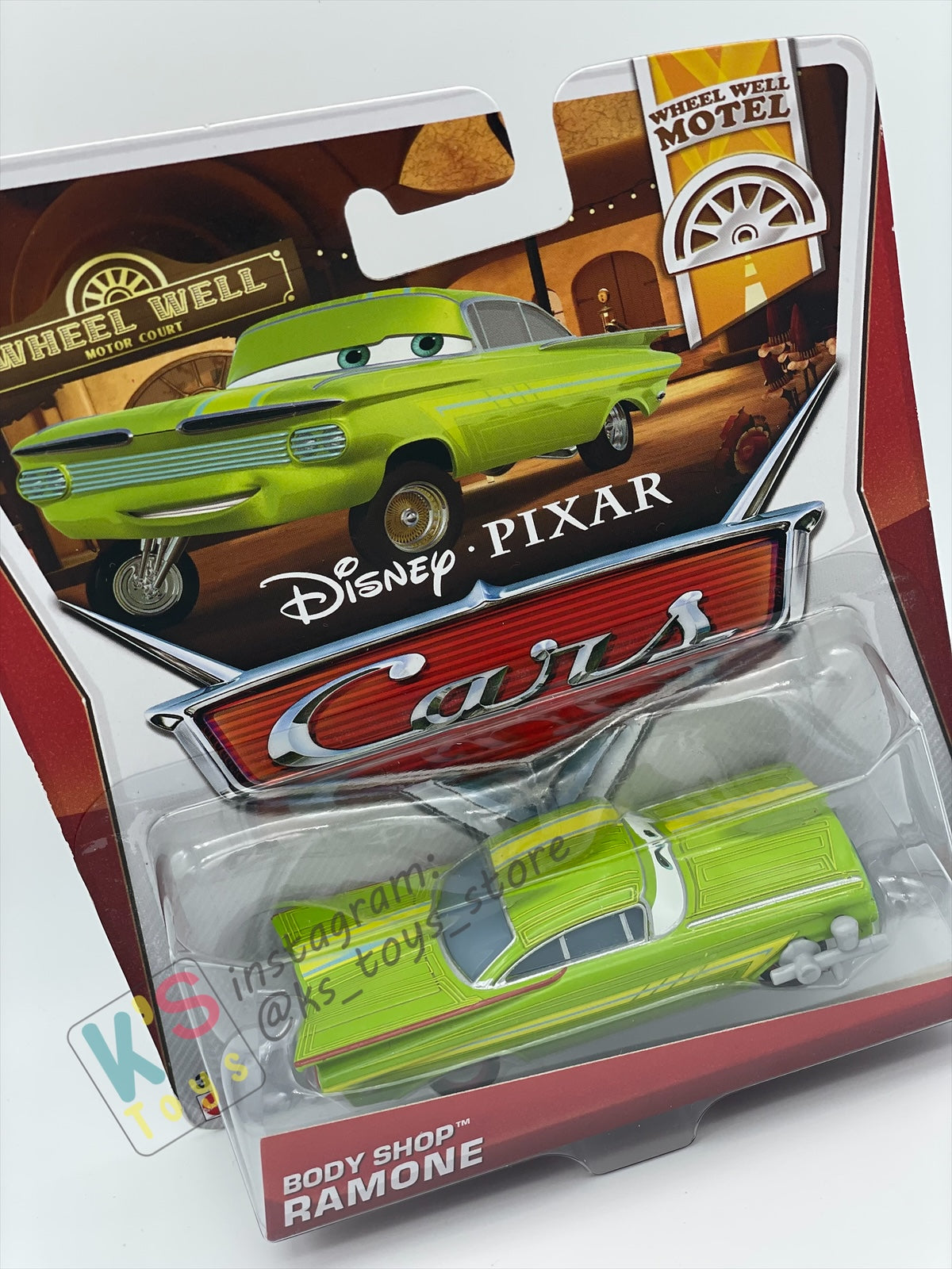 DISNEY PIXAR CARS BY MATTEL, “BODY SHOP RAMONE" WHEEL WELL MOTEL SERIES - BNIP