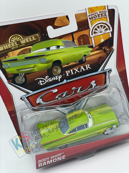 DISNEY PIXAR CARS BY MATTEL, “BODY SHOP RAMONE" WHEEL WELL MOTEL SERIES - BNIP