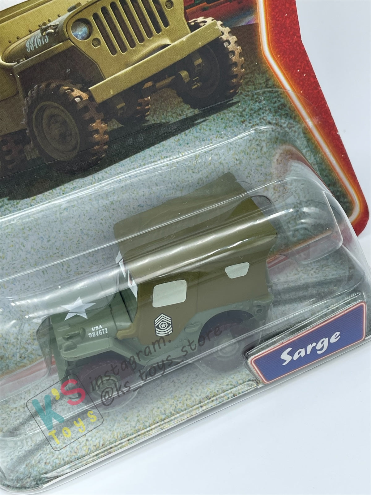 DISNEY PIXAR CARS BY MATTEL, "SARGE" - SUPERCHARGED SERIES - BNIP